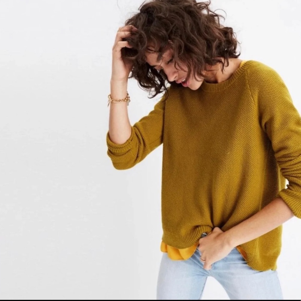 Madewell Mustard open back sweater